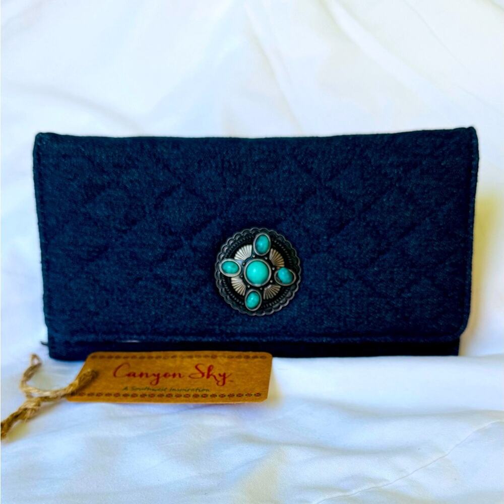Canyon Sky Wallet with Turquoise Accent Embellishment NWT